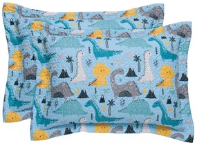 Ζεύγος Διακοσμητικές Μαξιλαροθήκες Microfiber 50x70+5εκ. Kids 4928 Μπλε-Γκρι Das Home