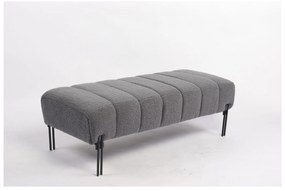 Παγκάκι Ottoman ArteLibre KUBO Γκρι Ύφασμα Teddy/Μέταλλο 40x116.5x50cm