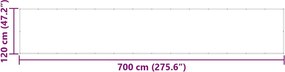 vidaXL Σήτα Μπαλκονιού Κίτρινη και Λευκή Ριγέ 120 x 700 εκ.