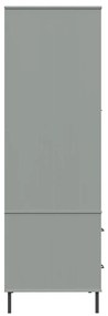 vidaXL Ντουλάπα OSLO Γκρι 90x55x172,5 εκ. Μασίφ Ξύλο με Μετ. Πόδια