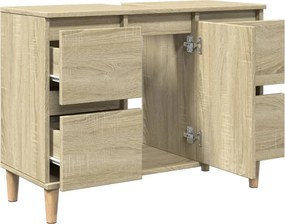 vidaXL Ντουλάπι Νιπτήρα Sonoma Δρυς 80x33x60 εκ. Επεξεργασμένο Ξύλο