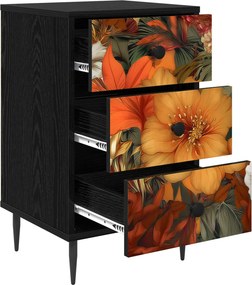vidaXL Κομοδίνο GENNEP 2 τμχ. Μαύρη Δρυς 36 x 33 x 61 εκ.