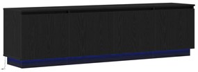 vidaXL Επίπεδο τηλεόρασης με LED Μαύρη Δρυς 180x38x49 εκ. Κατασκευασμένο ξύλο