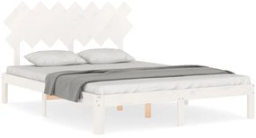 vidaXL Σκελετός Κρεβ. Χωρίς Στρώμα Λευκό 140x190 εκ Μασίφ Πεύκο
