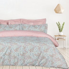 Σετ Σεντόνια Polycotton Υπέρδιπλα Με Λάστιχο 170x200+35εκ. Casual 5428 Μέντα-Ροζ Das Home