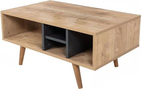 Τραπεζάκι Σαλονιού Sapphire Δρυς / Ανθρακί POFES 90x55x18
