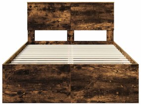 vidaXL Σκελετός Κρεβατιού με κεφαλάρι Καπνιστό Δρύς 120 x 123 εκ.