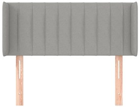 vidaXL Κεφαλάρι με Πτερύγια Ανοιχτό Γκρι 103x16x78/88 εκ. Υφασμάτινο