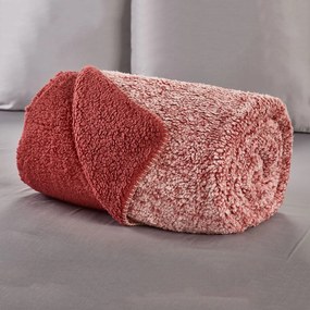 Κουβέρτα Fleece Υπέρδιπλη Με Γουνάκι (220x240) Whitegg KB156 Κόκκινο