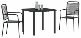 vidaXL Σέτ φαγητού για κήπο 3 pcs Μαύρο