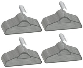 vidaXL Κρεμάστρες Ρούχων Σετ 100 τεμ. Αντιολισθητικές Γκρι Βελούδο