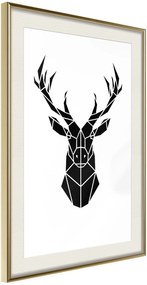 Αφίσα - Geometric Stag - 20x30 - Χρυσό - Με πασπαρτού