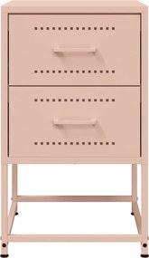 vidaXL Κομοδίνα 2 τεμ. Ροζ 36x39x60,5 εκ. από Χάλυβα