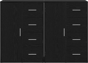 vidaXL Πλαϊνό γραφείο με συρτάρι 2 pcs Μαύρη Οξυά 60 x 31 x 84 εκ.
