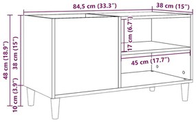 ντουλάπι δίσκων Δρυς τεχνίτης 84,5x38x48 cm Κατασκευασμένο ξύλο - Καφέ