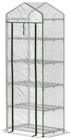 Outsunny Μίνι Θερμοκήπιο για Λουλούδια ή Λαχανικά, Ατσάλι, Πλαστικό, 69L x 49W x 193H cm, Λευκό