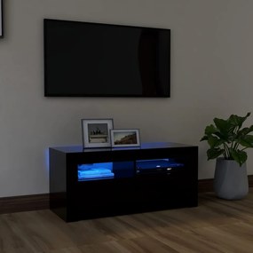 vidaXL Έπιπλο Τηλεόρασης με LED Μαύρο 90 x 35 x 40 εκ.