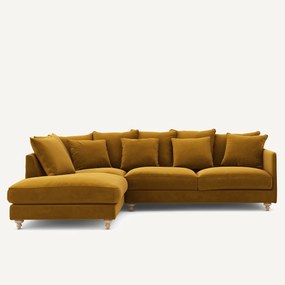 Γωνιακός καναπές-κρεβάτι βελούδινος, Lazare