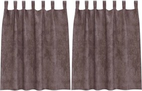 vidaXL Βελούδινες Κουρτίνες 2 pcs Καφέ 140 x 140 cm Βελούδο