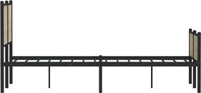 vidaXL Σκελετός Κρεβ. Χωρίς Στρώμα Sonoma Δρυς 120x200 εκ. Μεταλλικό