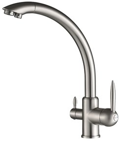 BRUNO μπαταρία πάγκου κουζίνας BRN-0238, τρίοδη, αναμεικτική, ασημί