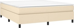 vidaXL Κρεβάτι Boxspring με Στρώμα Κρεμ 160x200 εκ. Υφασμάτινο
