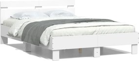 vidaXL Πλαίσιο Κρεβατιού με Κεφαλάρι/LED Λευκό 120x190 εκ.