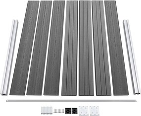 vidaXL Σετ Πάνελ Περίφραξης Γκρι 699 x 146 εκ. από WPC