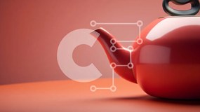 Intra Συλλεκτικό Ξύλινο Παζλ Plywood  4mm - Κόκκινη τσαγιέρα σε κόκκινη επιφάνεια Σε Ξύλινο Κουτί - Διαστάσεις: 10x10 cm – 25 κομμάτια