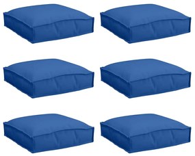 vidaXL Μαξιλάρι παλέτας για κάθισμα 6 pcs Μπλε Ρουά 40 x 40 x 8 εκ.