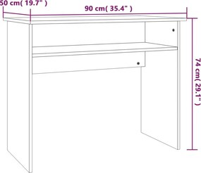 vidaXL Γραφείο Γκρι Sonoma 90x50x74 εκ. από Επεξεργασμένο Ξύλο