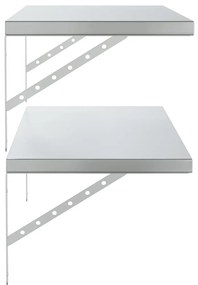 vidaXL Ράφια Τοίχου 2 τεμ. Ασημί 100x40 εκ. Ανοξείδωτο Ατσάλι