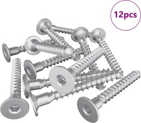vidaXL Βίδες Επιβεβαίωσης 12 pcs Ασημί Ø5 x 40 mm Μέταλλο