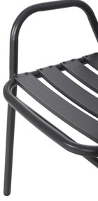 Σετ Τραπεζαρίας Κήπου ADAM C21219 5τεμ. Μεταλλικές Καρέκλες &amp; Τραπέζι Γκρί 110x60εκ. 110x60x71 εκ.