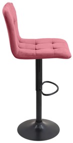 Σκαμπό μπαρ Carmelo Megapap με ρυθμιζόμενο ύψος βελούδο σάπιο μήλο - βάση μαύρο ματ 45x42x90/113εκ.