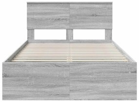 vidaXL Σκελετός Κρεβατιού με κεφαλάρι Γκρίζο Σονομα 120 x 200 cm