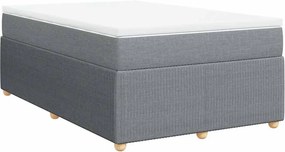 vidaXL Κρεβάτι Boxspring με Στρώμα Ανοιχτό Γκρι 120x200 εκ. Υφασμάτινο