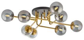 Φωτιστικό Οροφής - Πλαφονιέρα Fiore 4254500 G9 Gold-Black Viokef Metal, Glass