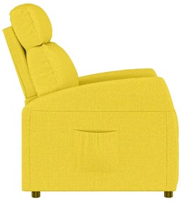 vidaXL Πολυθρόνα Ανακλινόμενη Ανοιχτό Κίτρινο Υφασμάτινη