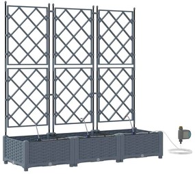 vidaXL Ζαρντινιέρες κήπου Ανοιχτό γκρι 120 x 40 x 126 cm Ατσάλι