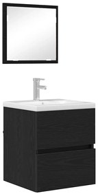vidaXL Ντουλάπι Μπάνιου με συρτάρι Μαύρη Οξυά 41 x 38.5 x 45 cm