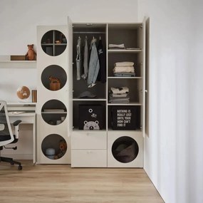 Ντουλάπα Reli Δίφυλλη 1H-Grey - 100.70Χ60.00Χ202.50cm