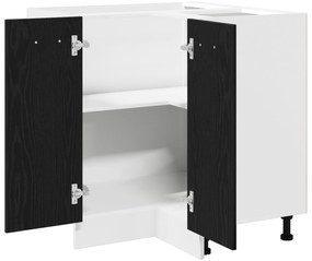 vidaXL Μαύρο Δρυς Γωνιακό Κάτω Ντουλάπι - 75.5 x 75.5 x 81.5 εκ, Φτιαγμένο από Επεξεργασμένο Ξύλο