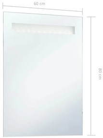 vidaXL Καθρέφτης Μπάνιου Τοίχου με LED 60 x 80 εκ.
