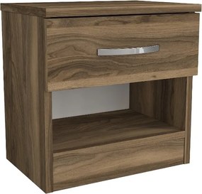 Κομοδίνο Lube Megapap χρώμα καρυδί 40x28,2x40εκ.