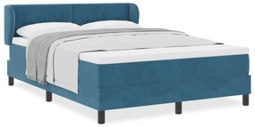 vidaXL Κρεβάτι με Στρώμα  Σκούρο Μπλε 140x200 εκ Βελούδο