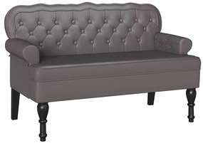 vidaXL Καναπές Chesterfield Γκρι 119.5 x 64.5 x 75 εκ. Τεχνητό Δέρμα