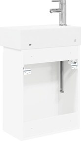 vidaXL Μονάδα μπάνιου με βρύση Λευκό 45,5 x 25,5 x 84 εκ