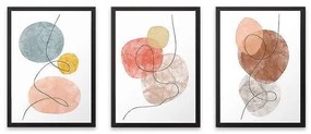 Πίνακας Circles" Megapap 3 τμχ. σε πλαίσιο 35x45x2εκ."