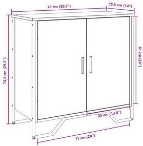 ΣΥΡΤΑΡΙΕΡΑ ΜΑΥΡΗ 78X35,5X74,5 ΕΚ. ΑΠΟ ΕΠΕΞΕΡΓΑΣΜΕΝΟ ΞΥΛΟ 848539